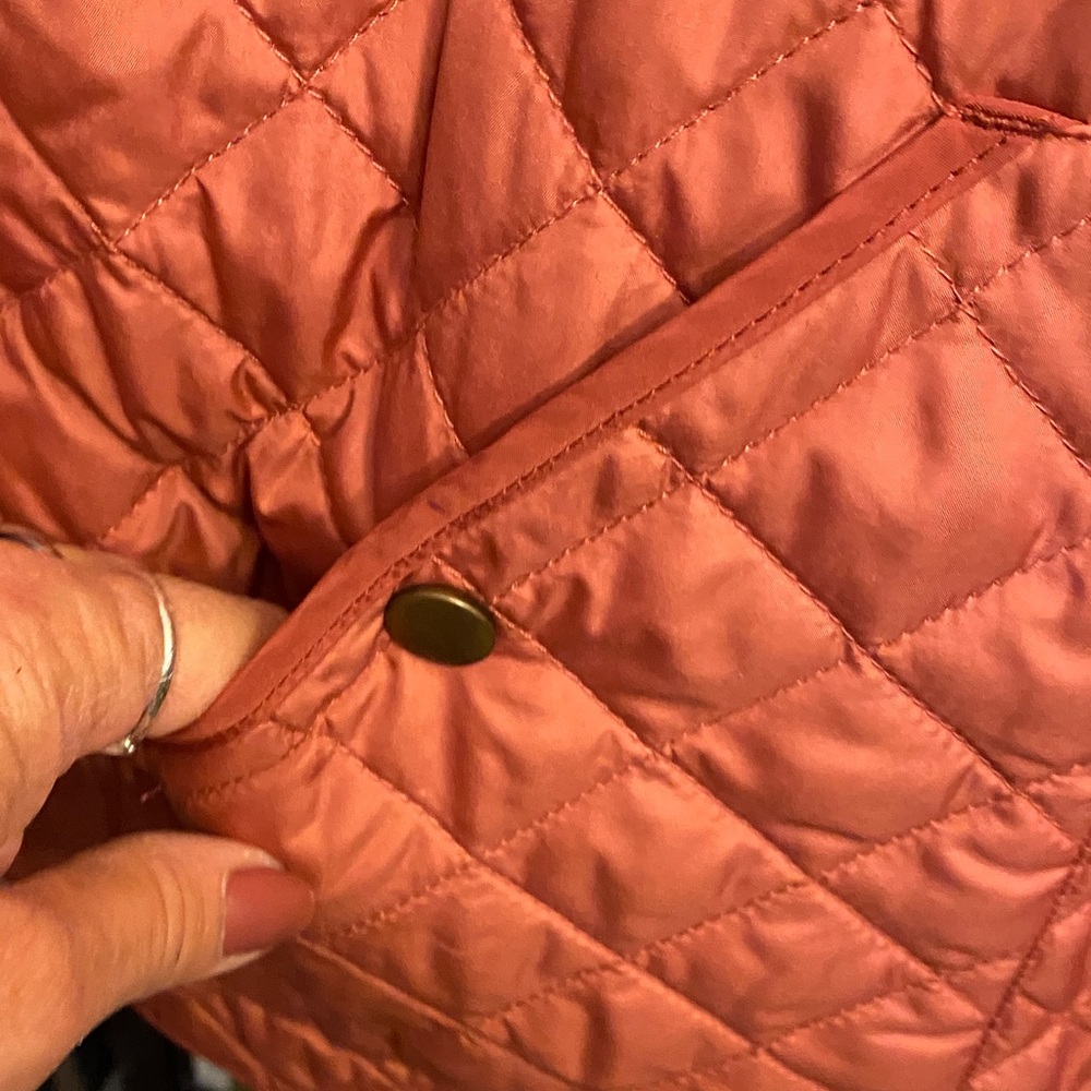 Lands' End Quilted Puffer Jacket in Orange - Picture 10 of 13
